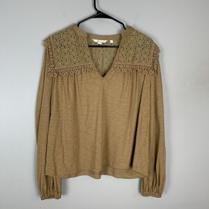 Boden Blouse Womens US 12 Floral Cotton Long Sleeve Smocked Top Cottagecore